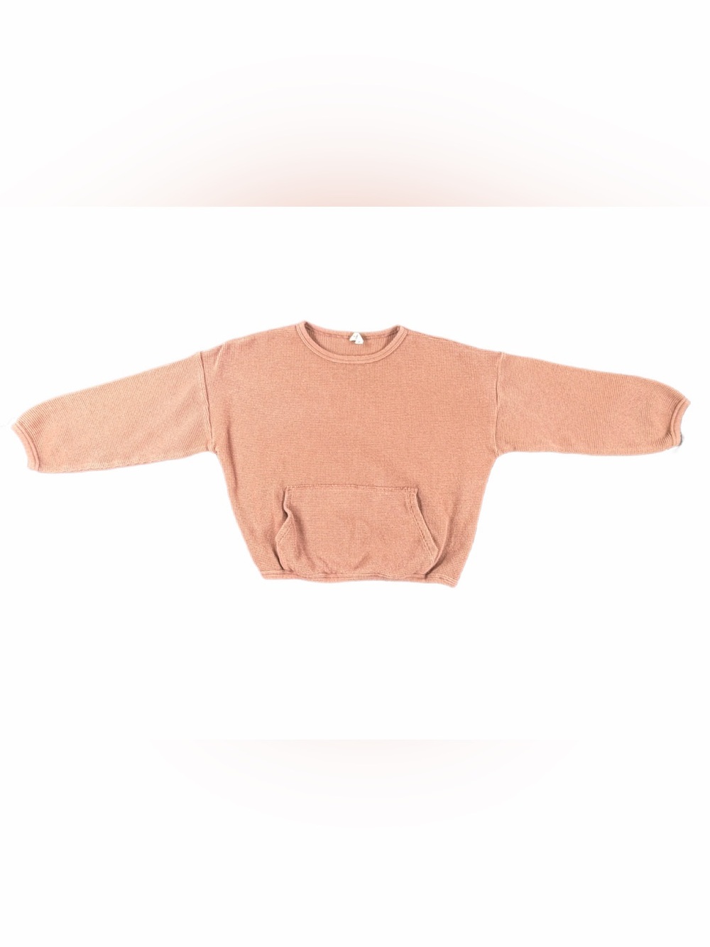 QUINCY MAE Org Cotton Waffle Knit Slouchy Pullover - 4-5Y